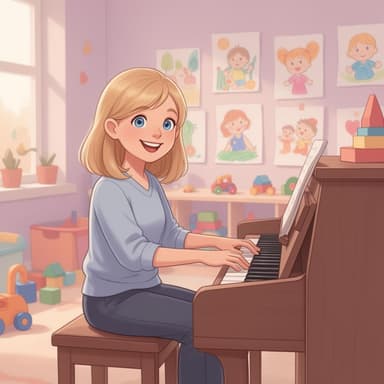 Nauczycielka przy pianinie